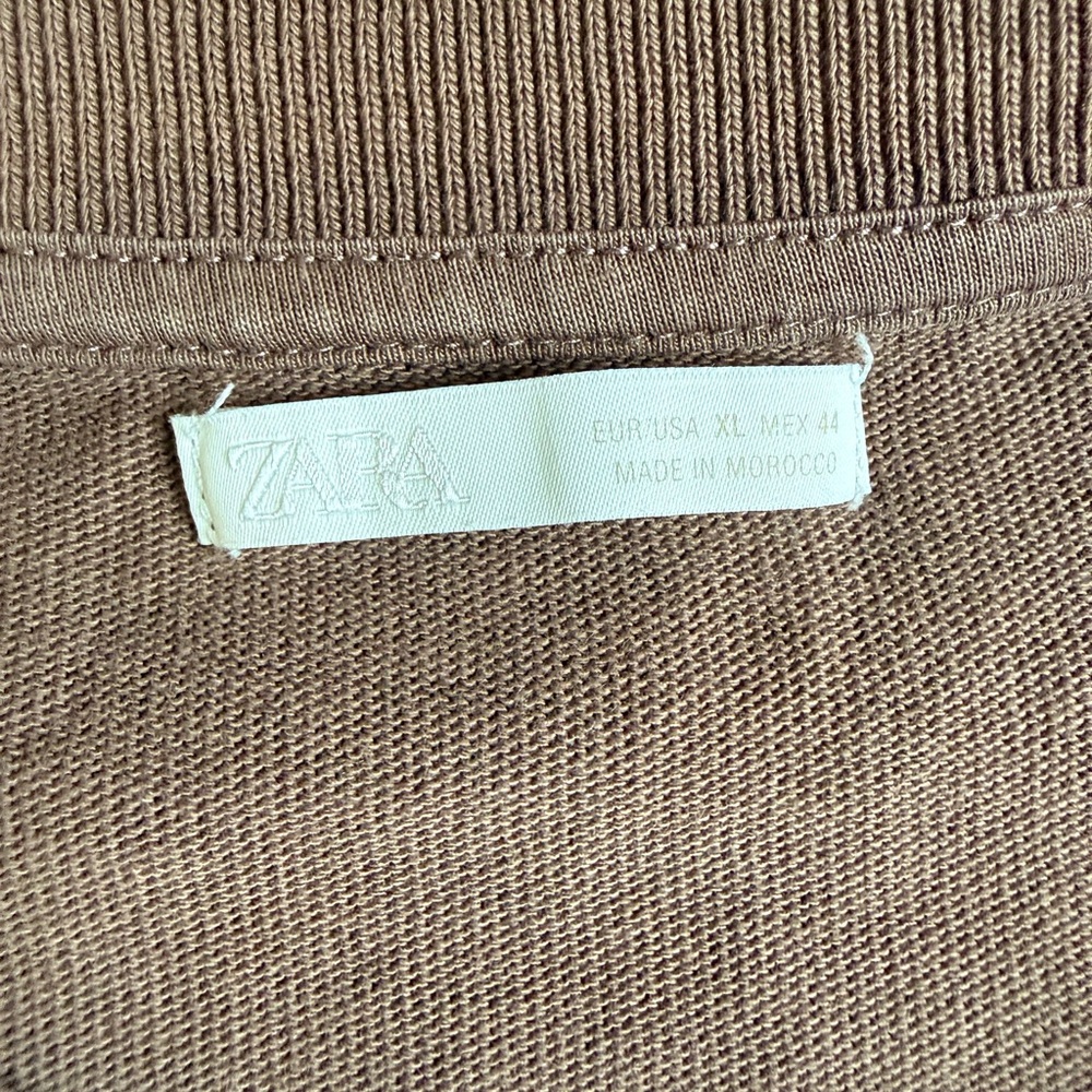 ZARA Brown Knit Tee | Size XL